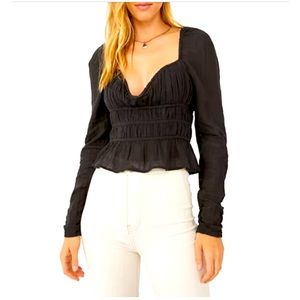 NWT Free People Aurora Black Top Size XS